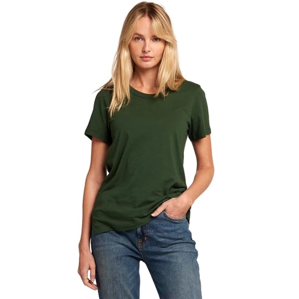 NWT Current/Elliott The Flame Cotton Short-Sleeve T-Shirt in Amazon Green XS
